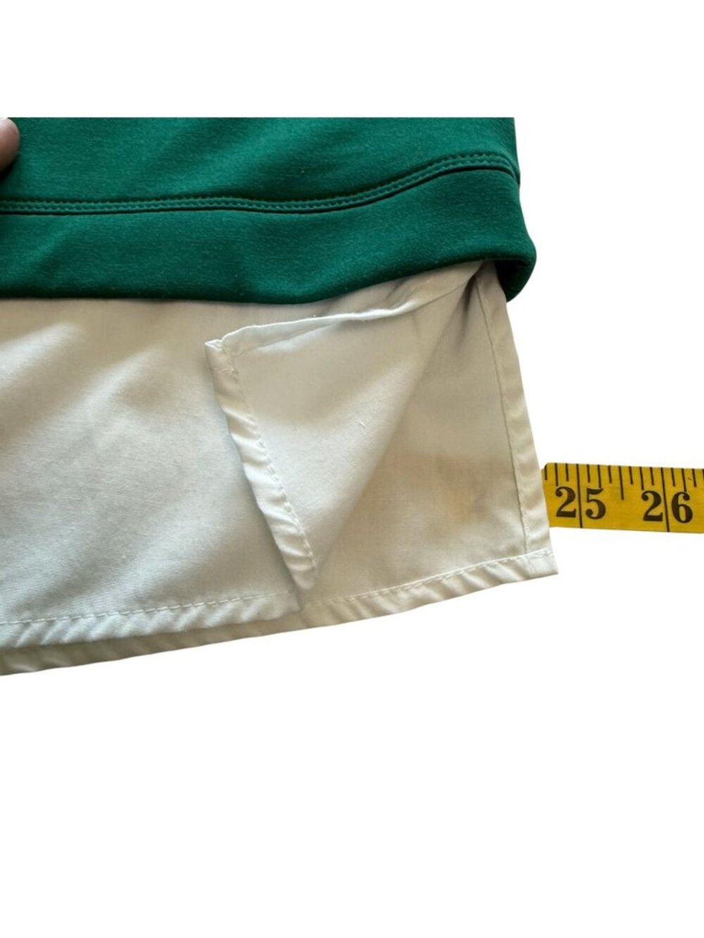 Vtg French Laundry Womens 1X Top Green Layered-Look Buttons White Collar 3/4 - Picture 14 of 15